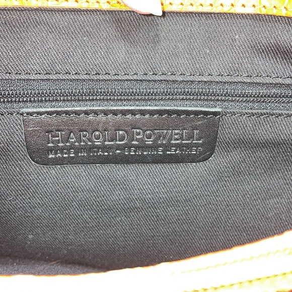 Harold Powell genuine, leather orange crocodile print handbag - Picture 9 of 10